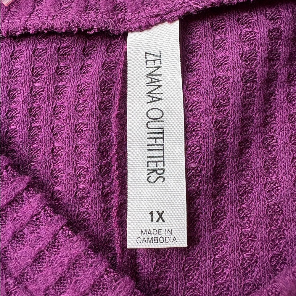 Zenana Outfitters Purple Oversized Boxy Sweatshirt - Picture 3 of 5